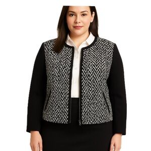Talbots, Black and White Patterned Jacket, Size 18wp
